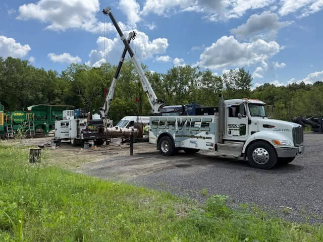 Parts and Service Crane Trucks on site